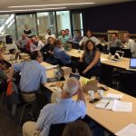 Symposium attendees brainstorm ideas for the research collaborative.