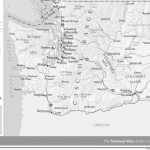 Map of Washington showing the locations of Renton and Bellevue