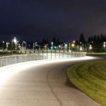 Looking north along the newly designed Rainier Vista at night.