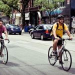 Multimodal transit along Queen Street West in Toronto, CAN