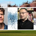 Mosaic image showing Gasworks Park, John Vidale, Egar Pieterse, a data viz, and a barista.