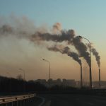 A factory emitting pollution into the air