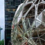Amazon sphere and Seattle space needle