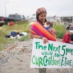 small mother and child at Indigenous Day Native March