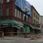 Seattle, WA 3/5/01 -- Damage in Pioneer Square from the 2/28 earthquake.