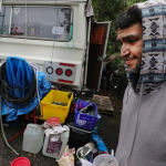 Adam Rodriguez, a former ferry deckhand who’s now homeless, said he’s been in and out of RVs, which he prefers to a tent. He said the going rate is around $10 a night.