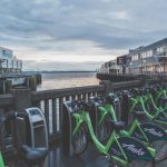 Seattle’s docked bike-share program, Pronto, had problems shifting into a higher gear, and the city ended the program in 2017. Pronto bikes are seen here along Seattle’s waterfront.