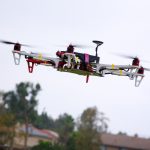 Test flight of a drone in 2013.