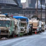Many Seattle businesses in areas where people are living in RVs have been vocal critics of city policies that allow RVs to continue to pop up. Shown here are RVs parked along Third Avenue South in Seattle’s Sodo neighborhood in 2018.