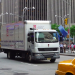 Delivery truck in New York City.