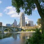 Central Minneapolis across the Mississippi River, 2008.