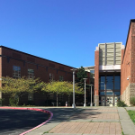 A frontal view of the Ballard High School entrance.