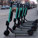 Electric scooters in Finland in April 2019.