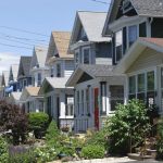 Middle class houses along Grove Avenue in the Helderberg neighborhood of Albany, New York.