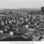 Hooverville, homes for depression-trapped people, Seattle waterfront, 1929-31.