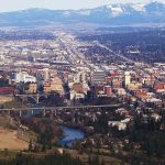 Downtown Spokane, WA on approach to the airport.