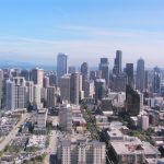 View of downtown Seattle from the Space Needle, 2011.