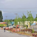 Looking south on 14th Avenue South from just east of the South Park Bridge, South Park, Seattle.