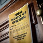 Eviction notice on door