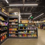 Image of the "snack" shelf at the first Amazon Go store in Downtown Seattle.