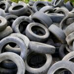Pile of used car tires.