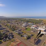 Aerial image of downtown Long Beach, Washington