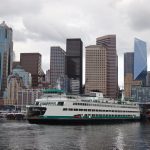 Washington State ferry approaching downtown Seattle