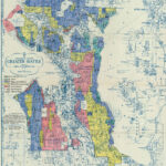 1936 color map from Home Owners' Loan Corporation ranking Seattle neighborhoods by levels of "security" based on racist ideologies